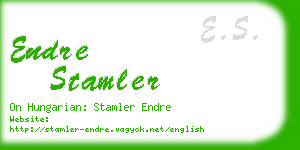 endre stamler business card